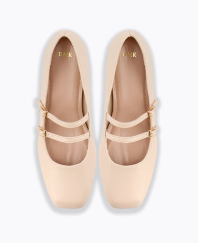 Carrie Mary Janes - Matte Beige