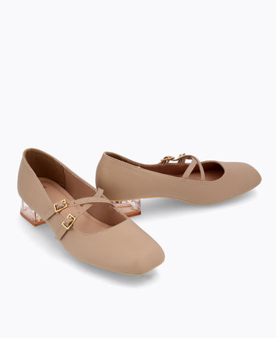 Carrie Mary Janes - Matte Taupe