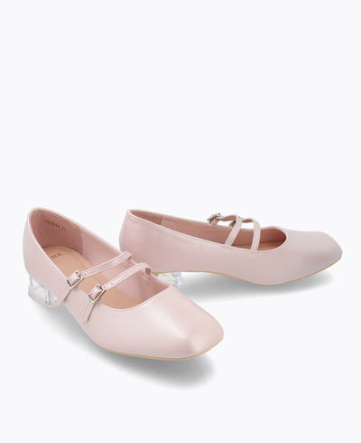 Carrie Mary Janes - Pearl Pink