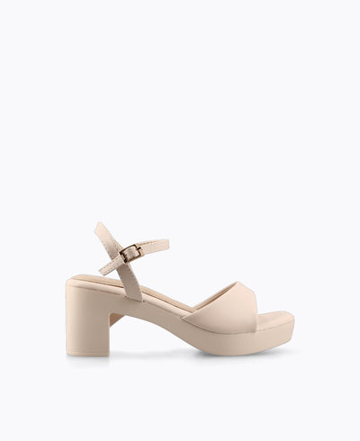 Maya Platform Heel Sandals - Beige