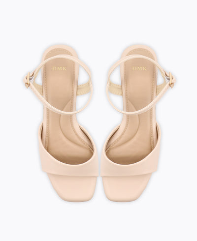 Maya Platform Heel Sandals - Beige