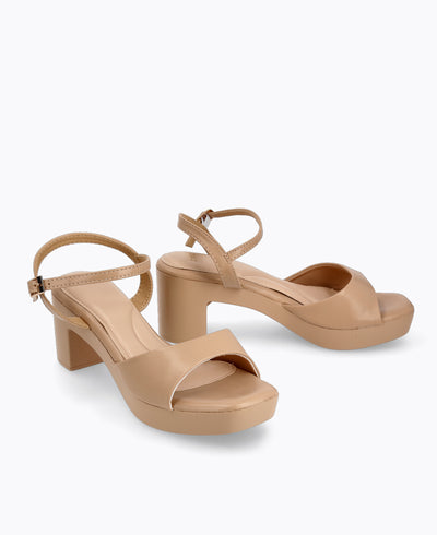 Maya Platform Heel Sandals - Taupe