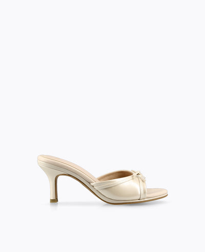 Daisy Heel Sandals - Beige