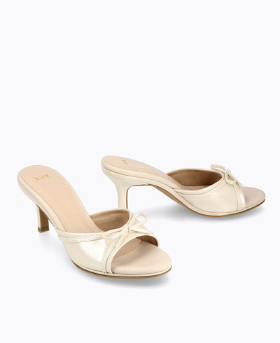 Daisy Heel Sandals - Beige