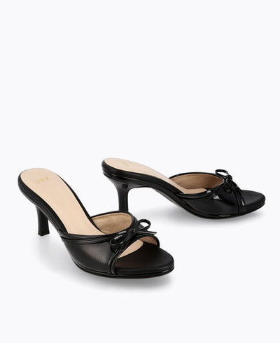 Daisy Heel Sandals - Black