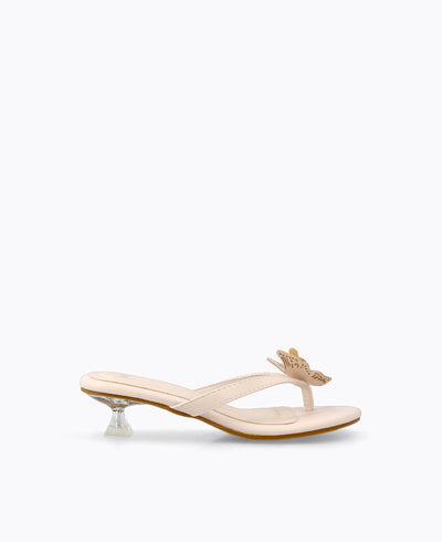 Paloma Thong Heel Sandals - Beige