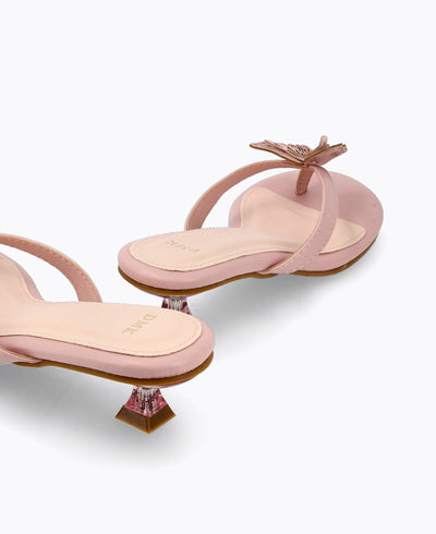 Paloma Thong Heel Sandals - Pink