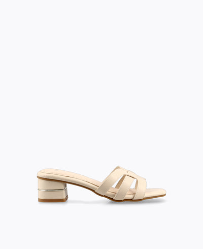 Enika Heel Sandals - Beige