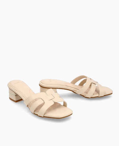 Enika Heel Sandals - Beige