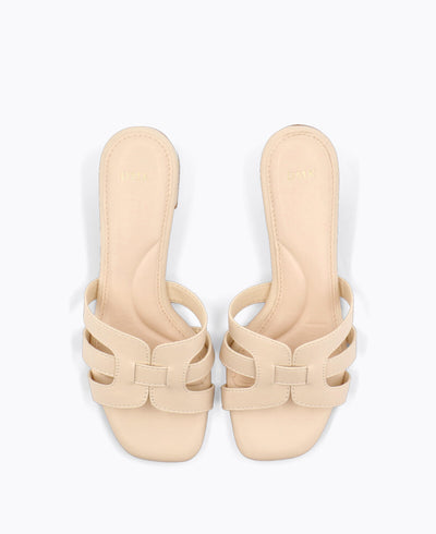 Enika Heel Sandals - Beige