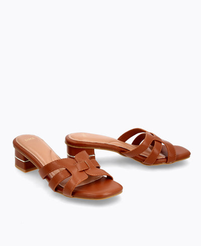 Enika Heel Sandals - Camel