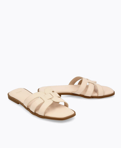 Erica Flat Sandals - Beige