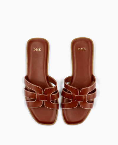 Erica Flat Sandals - Brown