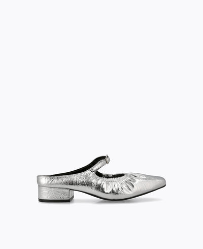 Macy Block Heel Pumps - Silver