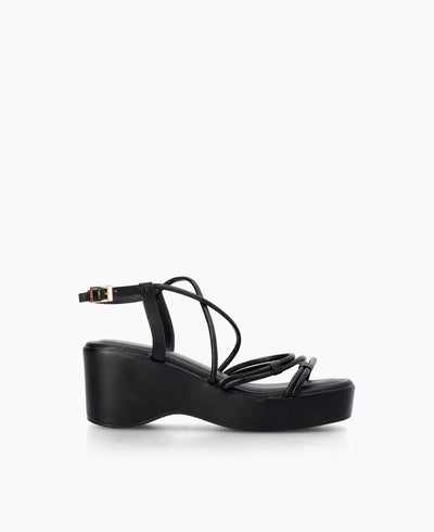 Noelle Platform Heel Sandals - Black