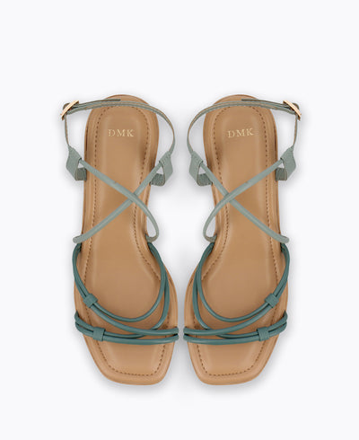 Noelle Platform Heel Sandals - Blue Green