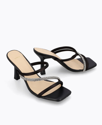 Adalyn Heel Sandals - Black