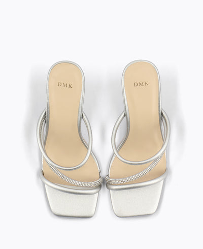 Adalyn Heel Sandals - Silver