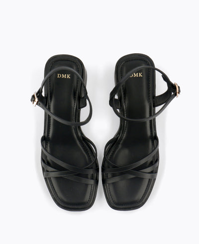 Hazel Platform Heel Sandals - Black