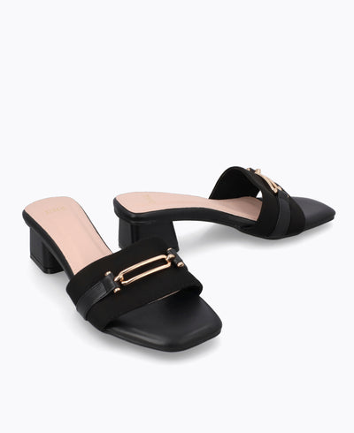 Hillary Heel Sandals - Black