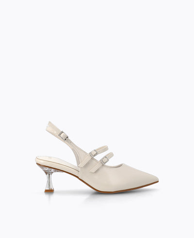 Jacqueline Slingback Heel Pumps - Beige