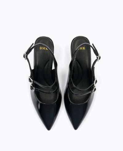 Jacqueline Slingback Heel Pumps - Black