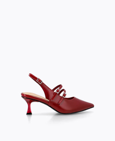 Jacqueline Slingback Heel Pumps - Red