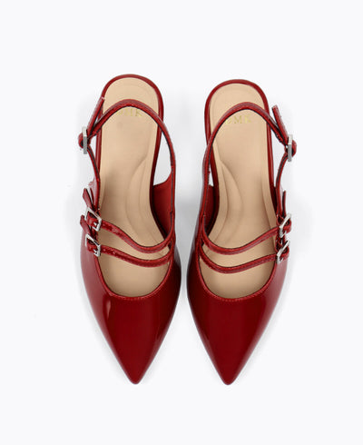 Jacqueline Slingback Heel Pumps - Red