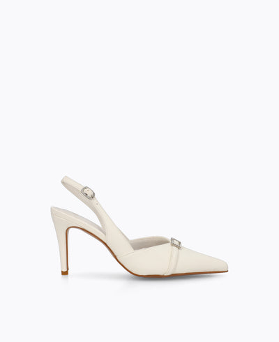 Luna Slingback Heel Pumps - Beige