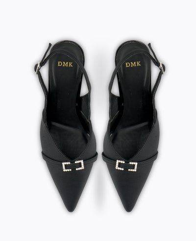 Luna Slingback Heel Pumps - Black