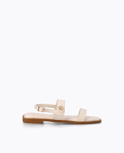 Maddie Flat Sandals - Beige