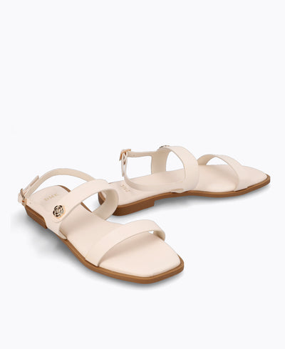 Maddie Flat Sandals - Beige