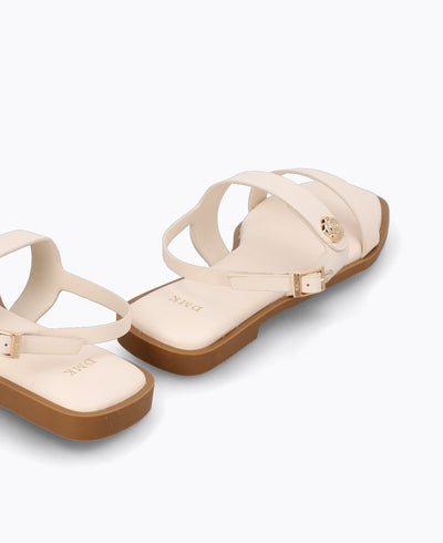 Maddie Flat Sandals - Beige