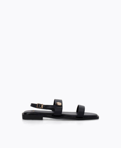 Maddie Flat Sandals - Black