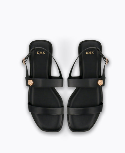 Maddie Flat Sandals - Black