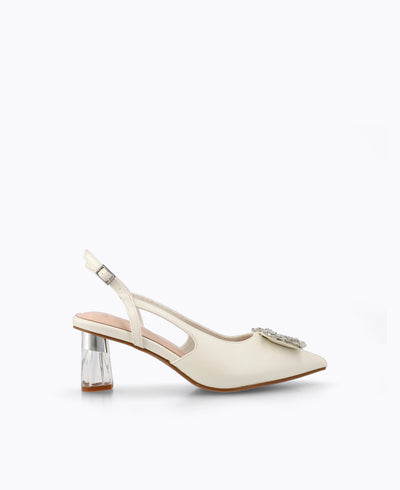 Madison Slingback Heel Pumps - Beige