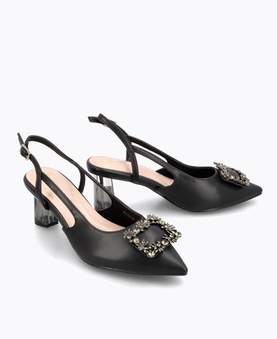 Madison Slingback Heel Pumps - Black