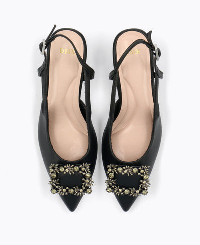 Madison Slingback Heel Pumps - Black