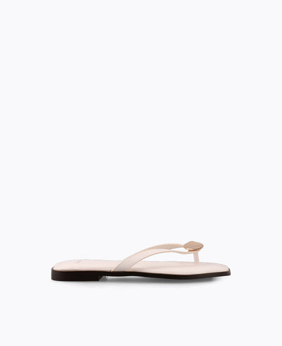 Maple Thong Flat Sandals - Beige