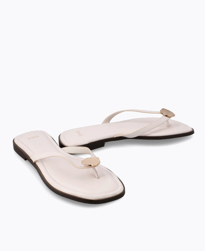 Maple Thong Flat Sandals - Beige