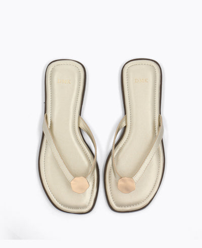 Maple Thong Flat Sandals - Gold