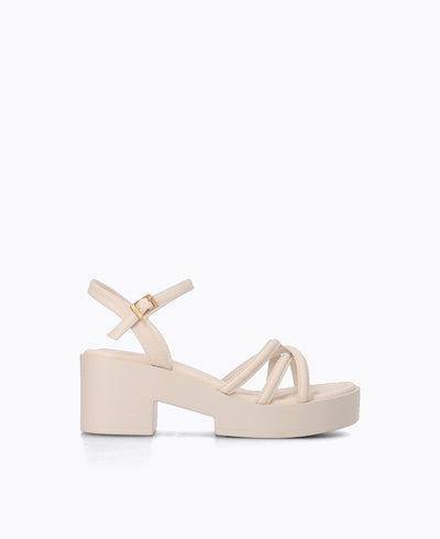 Reyna Platform Heel Sandals - Beige