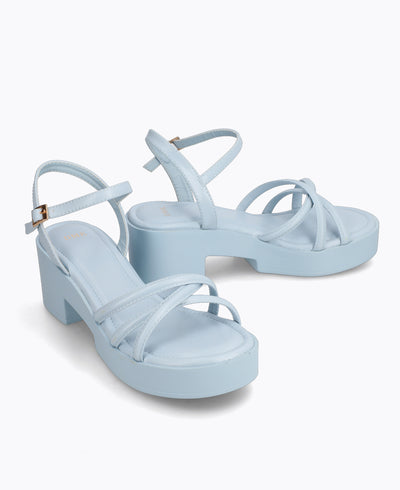 Reyna Platform Heel Sandals - Blue