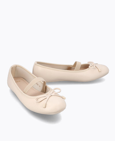 Seraphina Mary Jane Flats - Beige