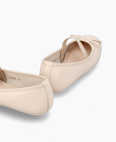 Seraphina Mary Jane Flats - Beige