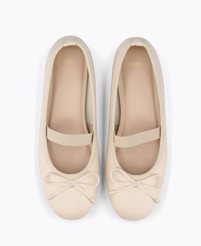 Seraphina Mary Jane Flats - Beige