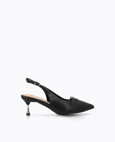 Miley Slingback Heel Pumps - Black