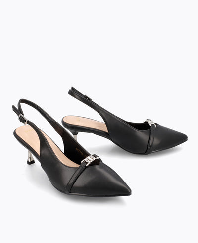 Miley Slingback Heel Pumps - Black