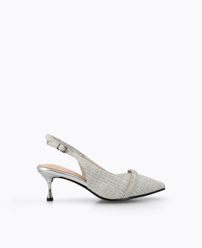 Miley Slingback Heel Pumps - Grey