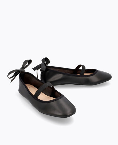 Theodora Mary Jane Flats - Black